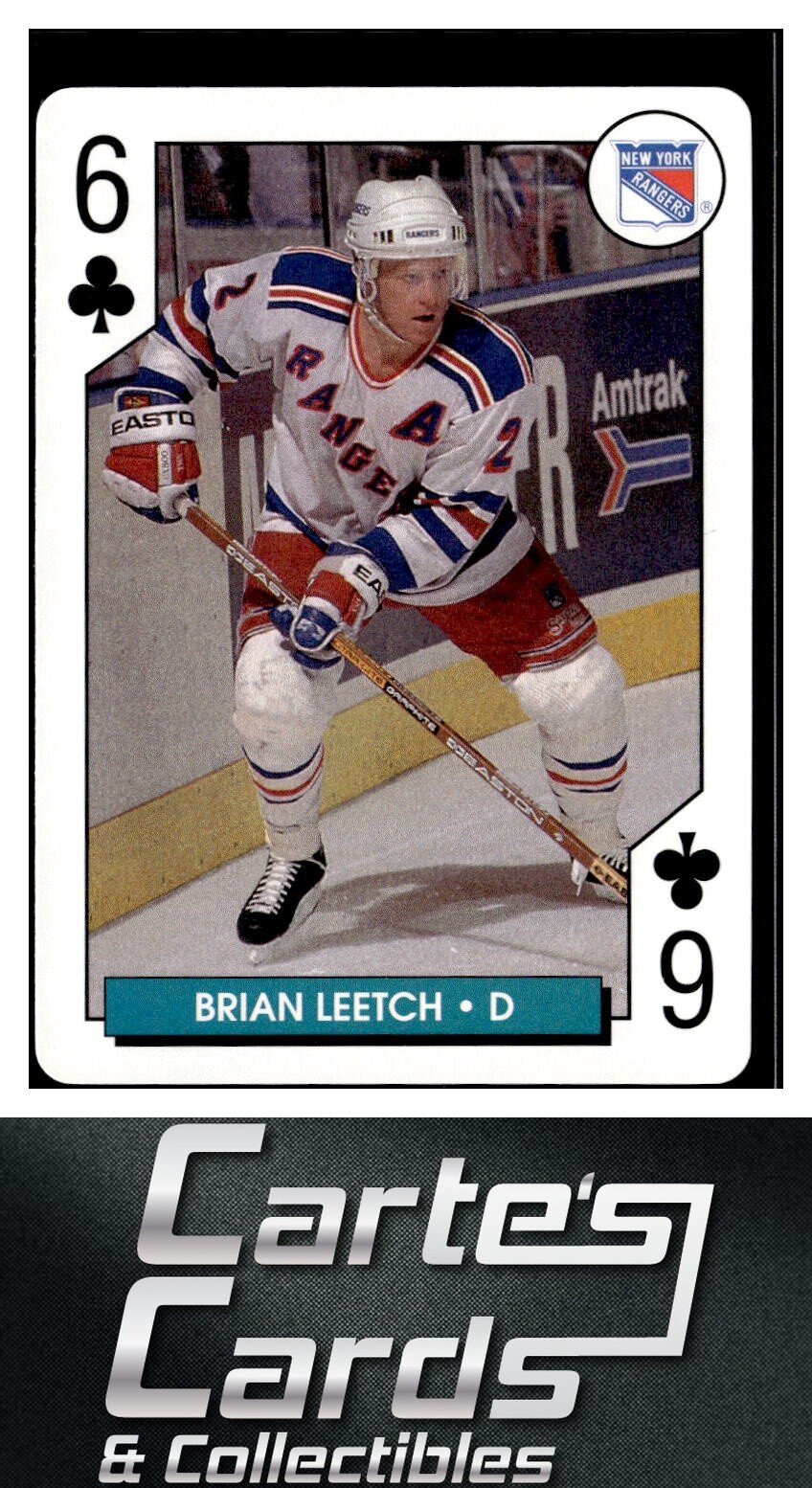 Brian Leetch 1995-96 Bicycle NHL Hockey Aces #6C New York Rangers