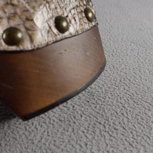 Giuseppe Zanotti Saintro Peep Toe Snakeskin Studded Platform Mules EU 35.5 $845 - Picture 3 of 8