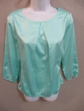 Charming Charlie Blouse Size Medium Mint Green Elastic Waist Pullover NWT