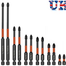 12X Magnetic Anti-Slip Drill Bit Set Cross Head Impact Screwdriver Drills Bit GB
