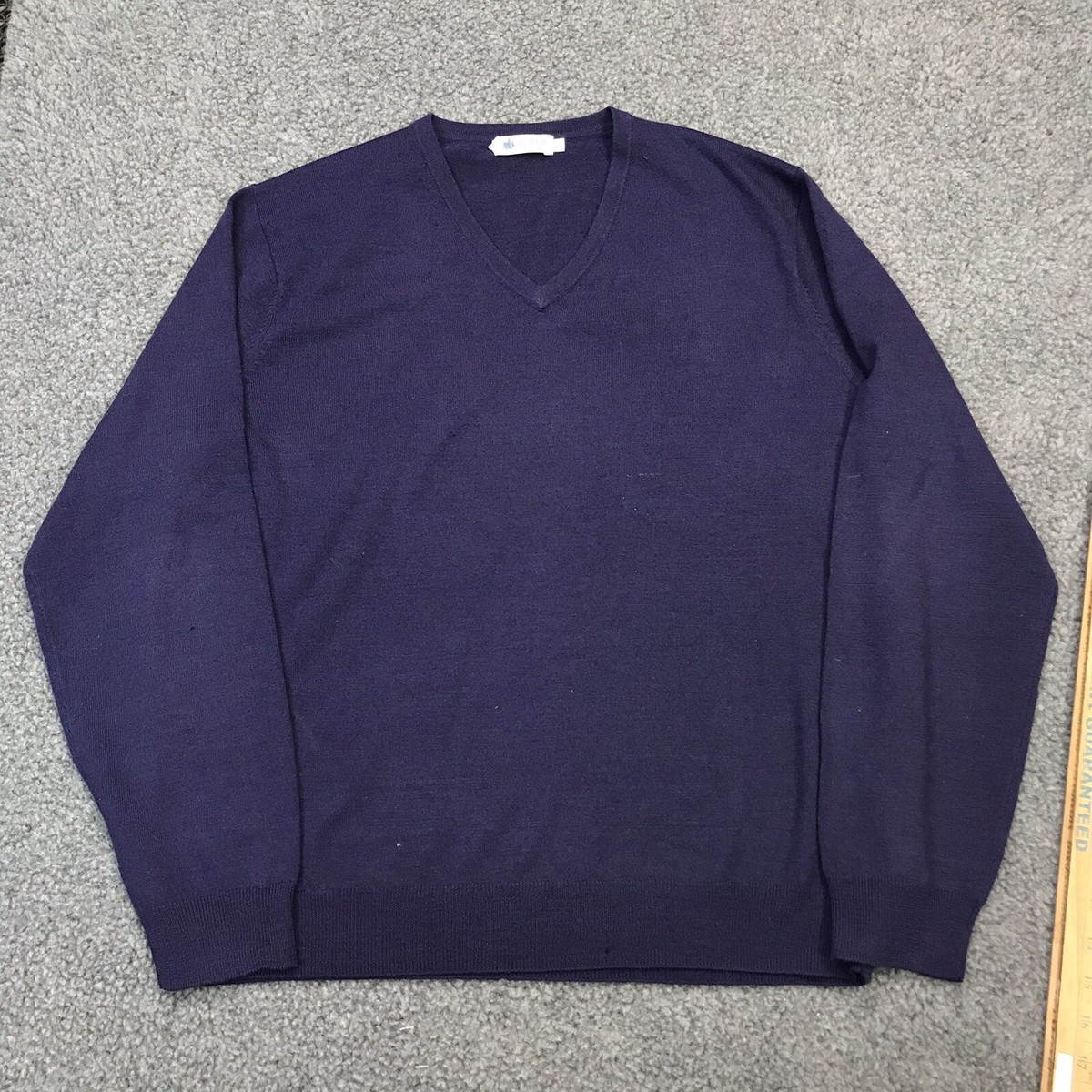 J Crew Mens XL Extra Fine Merino Wool V Neck Sweater Pullover