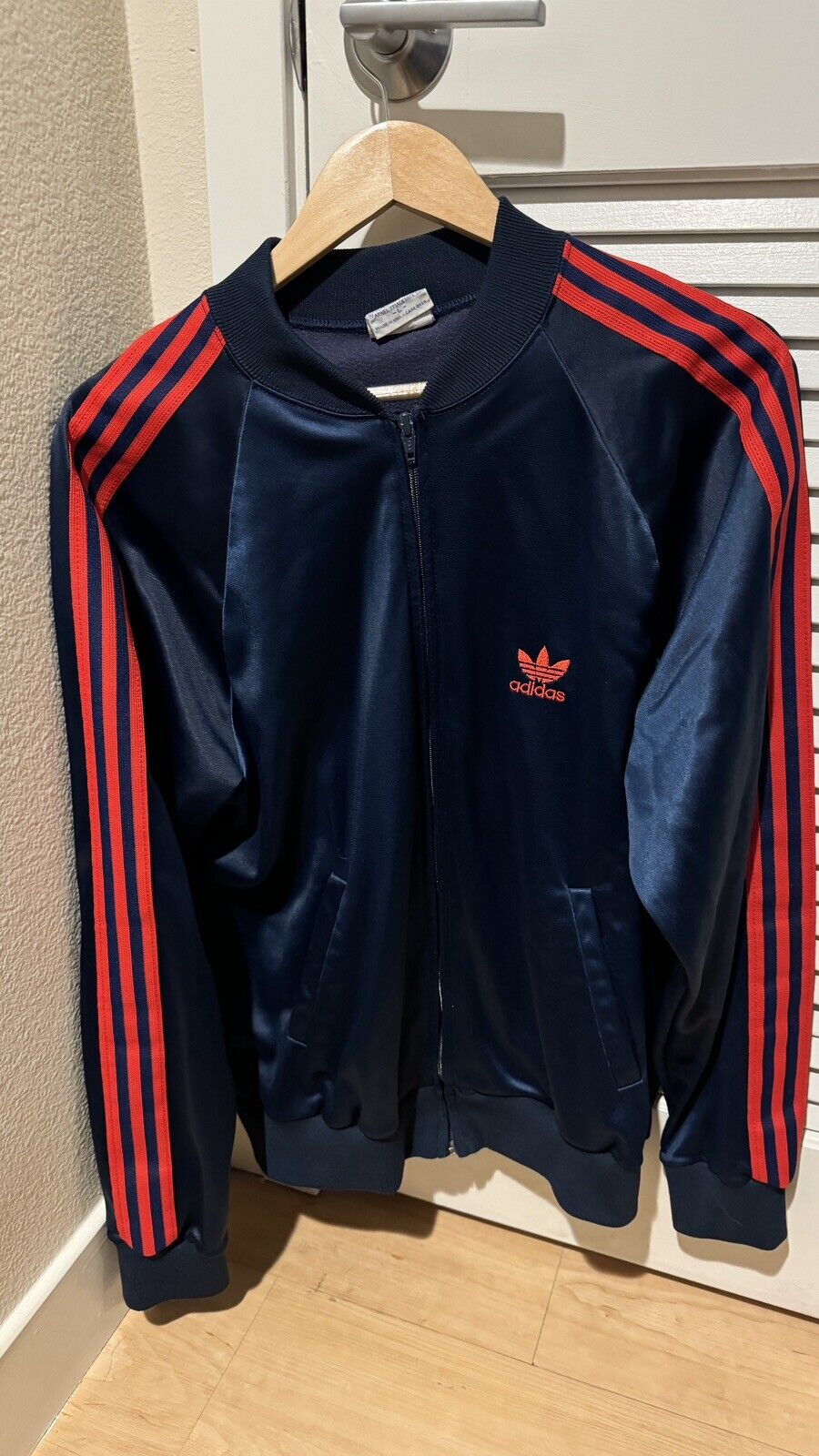 Vintage 1980's Adidas Trefoil Track Suit Blue Lar… - image 1