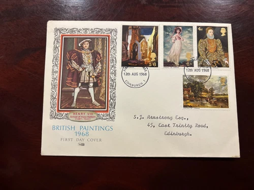 United Kingdom 1968 - British Paintings FDC with stamps set Edinburgh 1