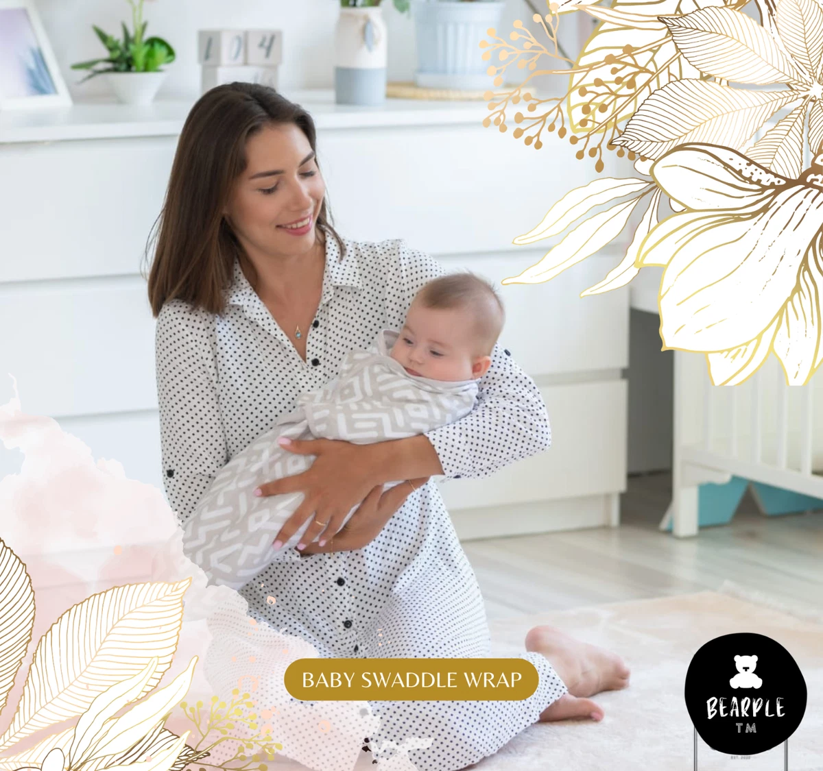 Baby Swaddle Wrap Newborn Infant Bedding Blanket Cotton Sleeping