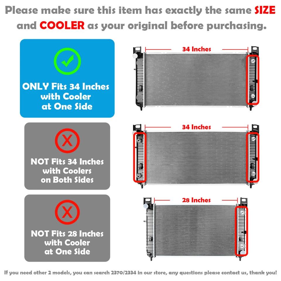 34'' Radiator for Chevy Silverado 1500 GMC Yukon Cadillac Escalade 4.8 5.3L 6.0L - Изображение 4 из 4