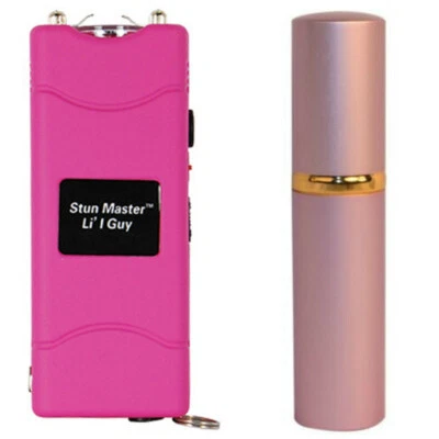 SAFETY TECHNOLOGY Stun Gun Pepper Spray Combo LIL GUY Pepper Shot Rechargeable Women Self Defense