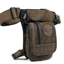 Men's Canvas Drop Leg Bag Motorcycle Multi-purpose Shoulder Belt Hip Waist Bags
