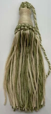 4" sage cream key tassel lot of 6