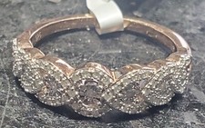 NEW Rose Tone Over Sterling Silver 925 1/5cttw Diamond Ring Size 7 250.00