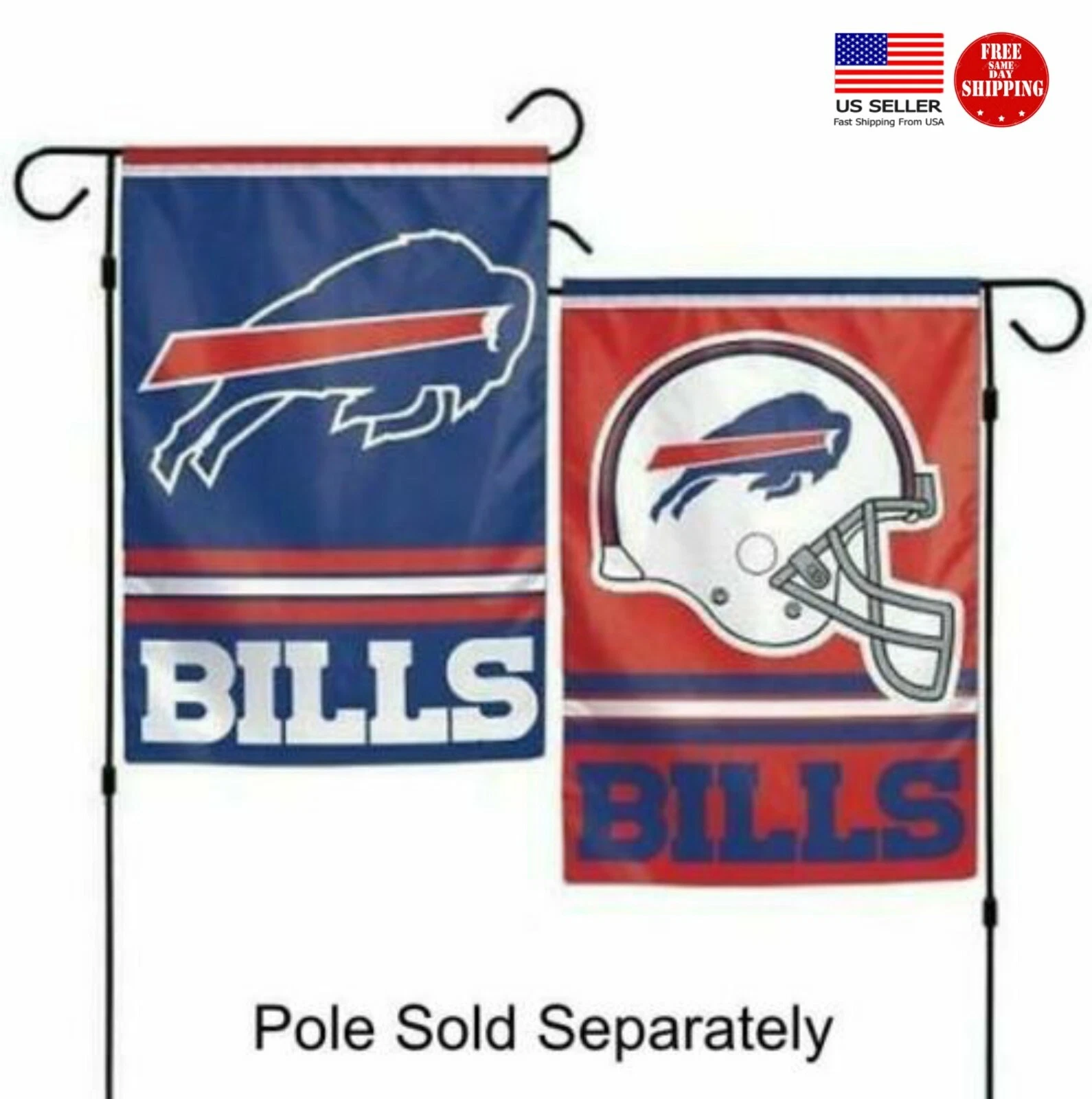 Buffalo Bills Double Garden Flag Outdoor Window