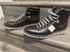 Cole Haan Zerogrand Waterproof Brown Leather Men's Hiker Boots Lace Up Size 9.5
