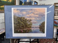 A.E. "BEANIE" BACKUS (d.) HOF HIGHWAYMEN PRINT UNDER GLASS TITLED “MANGROVES”
