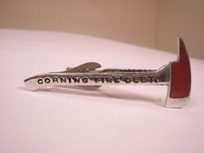 Corning Fire Department FD Axe Vintage Tie Bar Clip tool ladder truck ny