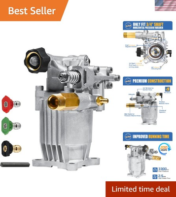 #ad 3 4quot; Shaft Horizontal Pressure Washer Pump 2600 3300 PSI @ 2.5 GPM Power W... $69.99