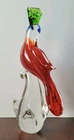 Vintage Murano Style Art Glass Red Cockatoo 11"H