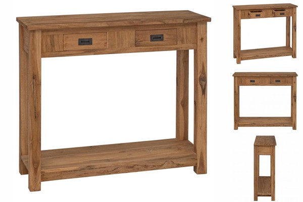 Konsolentisch Natur 90X30X80 Cm Massivholz Teak-image