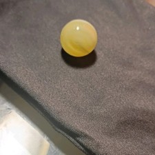 Single Glass Swirl Toy Marble Ball, Yellow  White Swirl Design