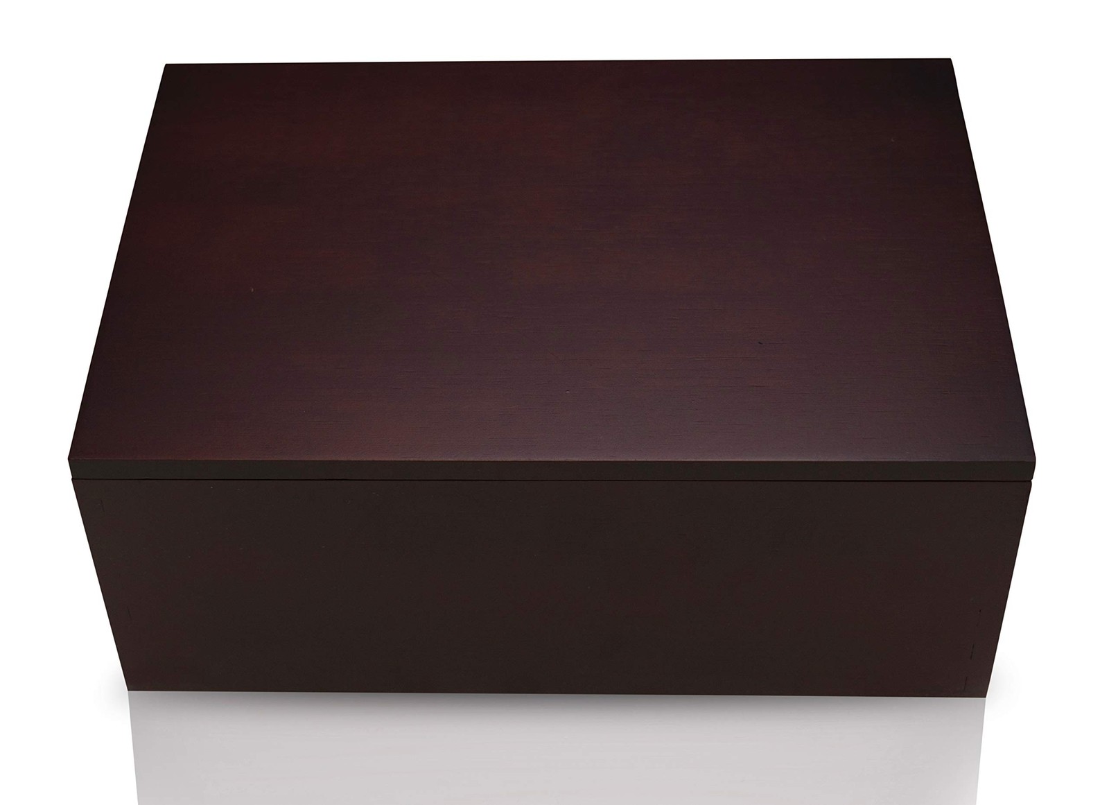 Large Dark Brown Wooden Storage & Keepsake Box with Lid - Memory Box