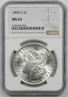1890-S $1 NGC MS 62 Morgan Silver Dollar
