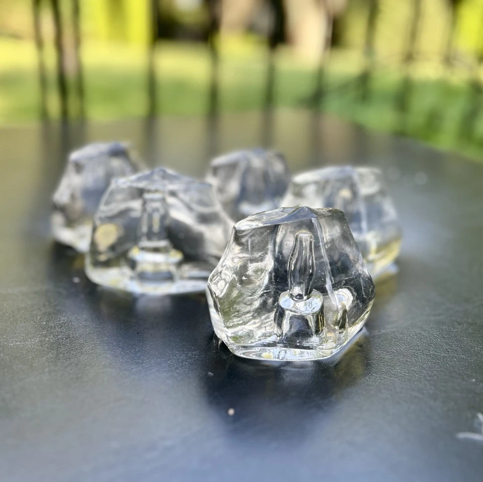 Conjunto de difusor de luz de corda de mesa luzes de escultura de vidro Iceberg 5 4,5” bloco de gelo - Imagem 2 de 4