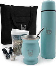 TUMA TU MATE Kit Completo Yerba Mate - Juego de Tazas Mate Acero Inoxidable, Bombilla (S