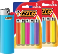 BIC MAXI larger Pocket Lighters Assorted Colors, 10-Pack (Colors May Vary)