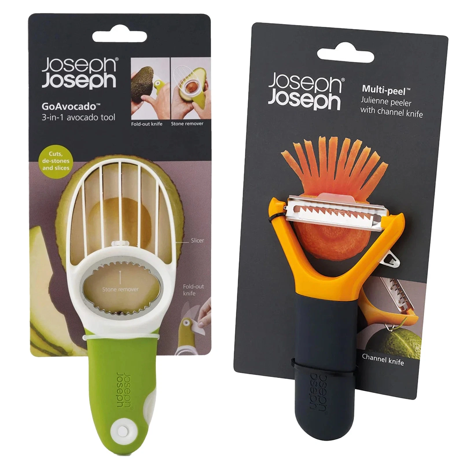 Joseph Joseph GoAvocado & Multi-Peel - 3-in-1 Go Avocado Tool + Julienne Peeler