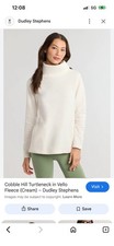 Dudley Stephens Size Small Cream Cobble Hill Turtleneck in Vello Fleece
