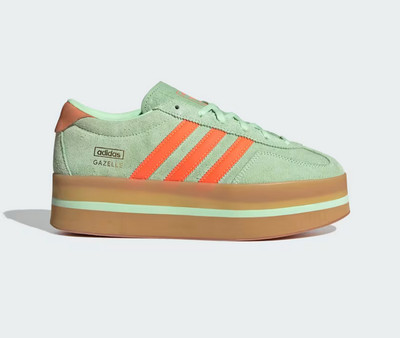 Adidas Gazelle Stack  Semi Green  Solar Orange Gum Women s Shoes JR8180