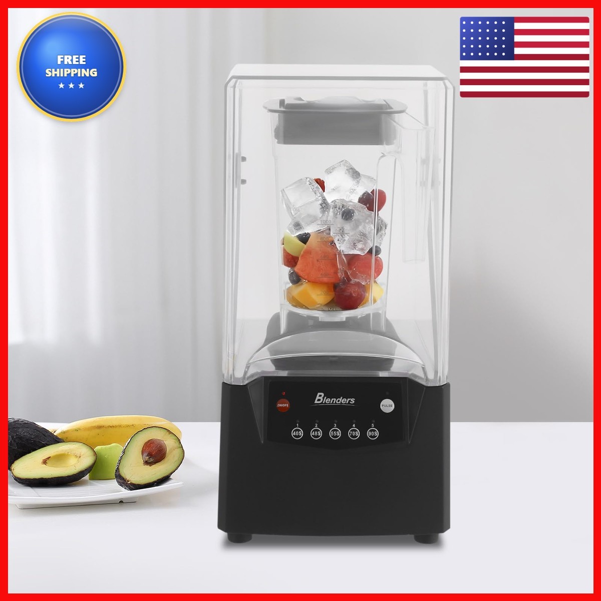 ZGEXING 256 2600W Commercial Blender 1.8L 110V