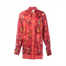Herm s Silk Shirt 42 Ladies' Red Concerto