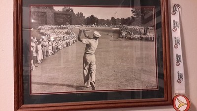 Rare Print Of Ben Hogan Famous One Iron Shot At US Open At Merion 1950 72nd Hole