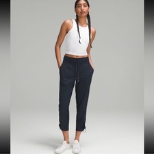 Lululemon Dance Studio Mid-Rise Cropped Pant Black Stripe Size 4