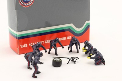 Formel 1 Pit Crew Figuren Set #2 Team Blau 1:43 American Diorama