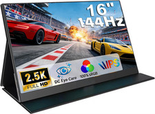 16" 2.5K 144Hz Portable Gaming Monitor - Ultra-Clear IPS, HDR, Built-In Speakers
