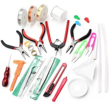 DIY Jewelry Kit Pliers Beading Tools Stretch Cord Scissors Caliper