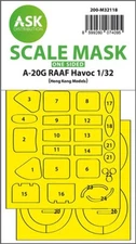1/32 Artscale A-20G RAAF Havoc one-sided express fit mask for HK Models