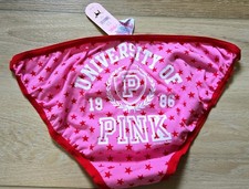 NWT Rare Vintage Victoria's Secret PINK Cotton Extra Low String Bikini Panties S