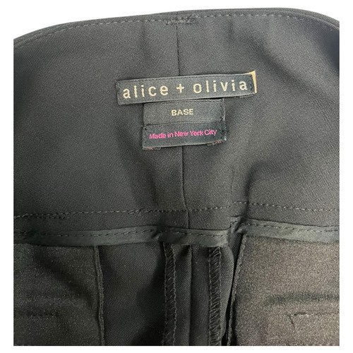 New Alice Olivia Pants Womens 8 Black Wool Wide Leg Trousers Slacks Base Career - Picture 3 of 15
