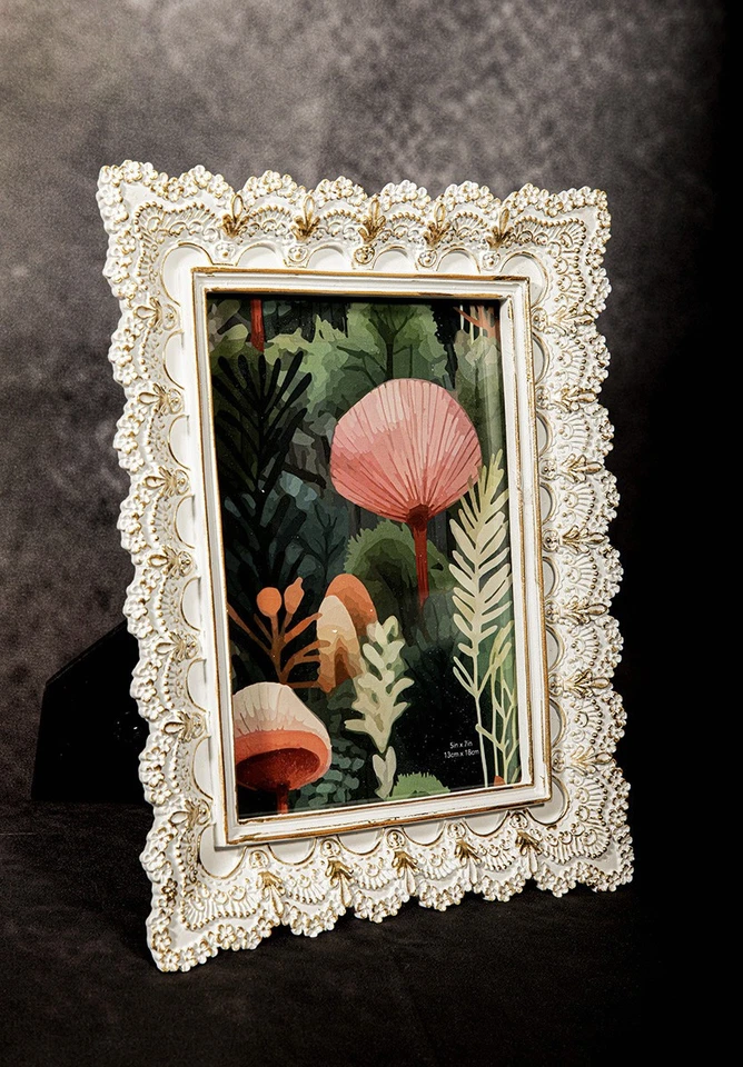 Arte dorado barroco festoneado encaje flor shabby chic estilo victoriano vintage Foto 4 de 4