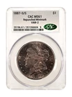 1887-S/S Morgan Dollar CAC MS-61; VAM-2, Repunched Mintmark; Choice Original