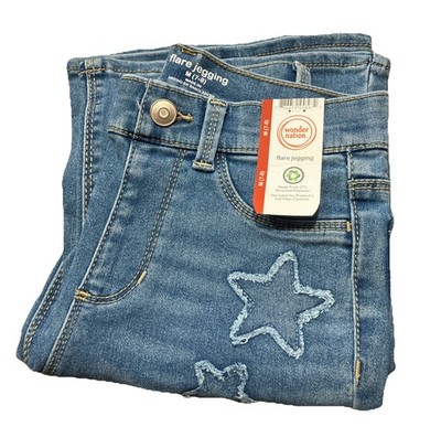 Wonder Nation Girl's Flare Jeggings Blue Denim Look New Stretch 6K65
