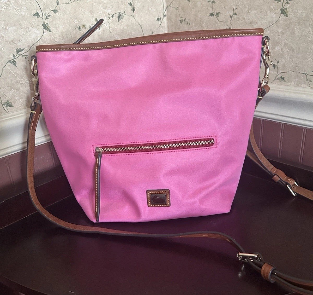 Dooney Bourke Women's Pink Nylon Wayfarer Crossbody Shoulder Bag NWOT