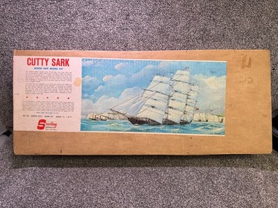 Cutty Sark Wooden Ship Model Kit D5 Sterling Vintage build hobbies -1656