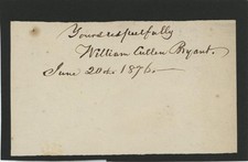 William Cullen Bryant- Signed 1876 Page