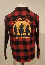 Yellowstone Flannel Shirt Men's  Red & Black Long Sleeve Dutton Ranch  SIZE SMAL