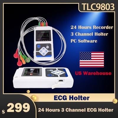 TLC9803 3 Channel Dynamic EKG Holter 24 Hours with PC Software ECG Holter