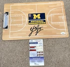 YAXEL LENDEBORG SIGNED Basketball Clipboard JSA COA National Champions Michigan
