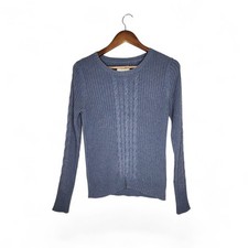 Sonoma Blue Cotton Ribbed Cable Knit Sweater Size S