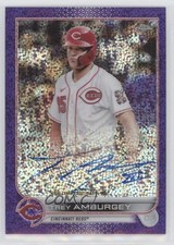2022 Topps Chrome Rookie Purple Speckle Refractor /299 Trey Amburgey Auto 16y1
